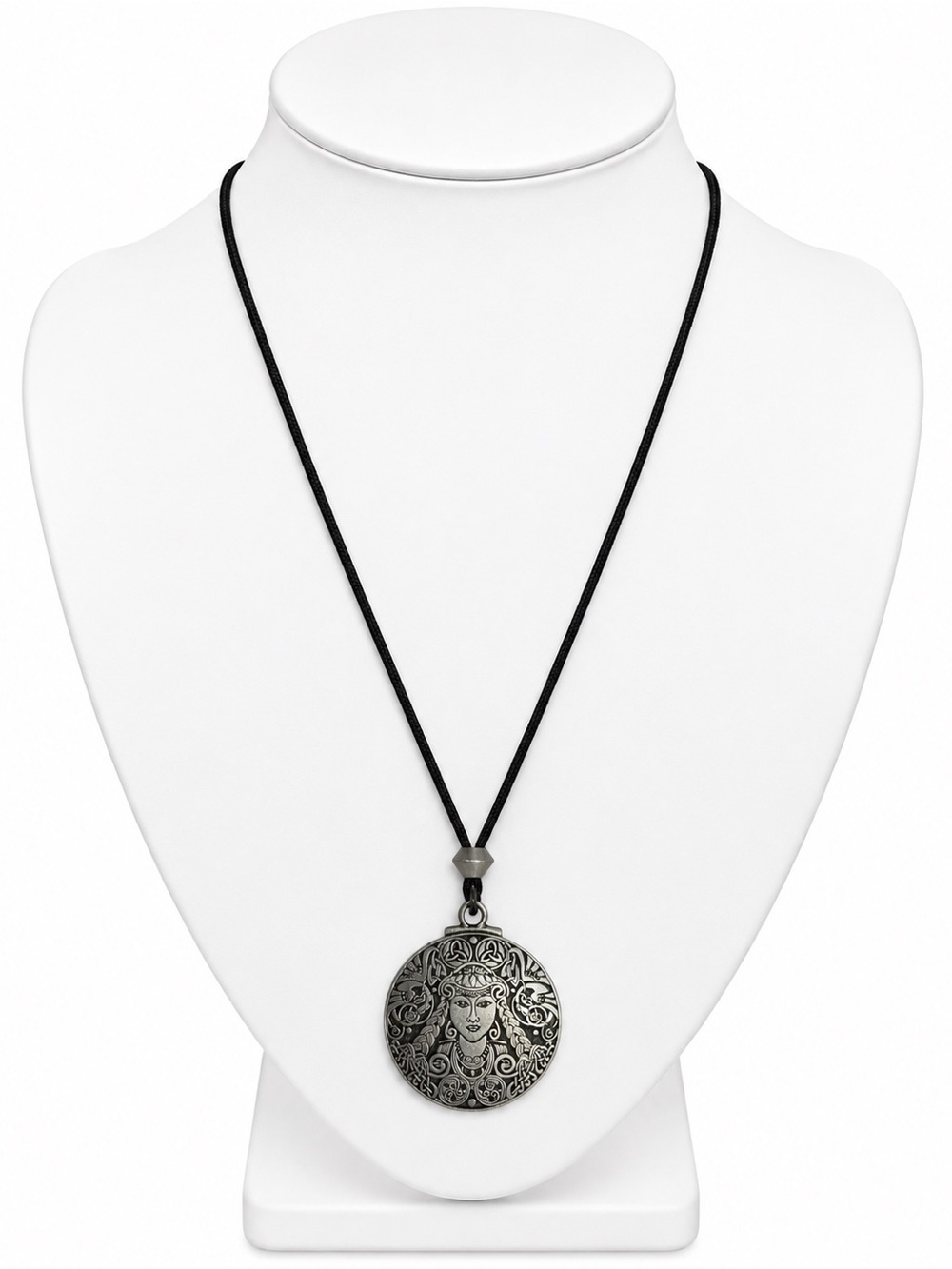 Pepi Celtic Goddess Brigid Silver-tone Medallion Necklace Renaissance Medieval